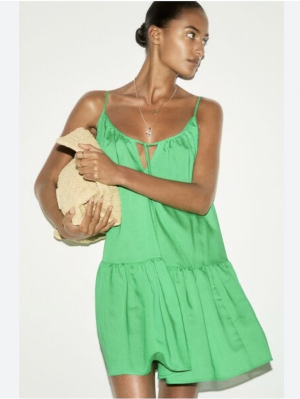 H&M Dress Mini Baby doll Green small